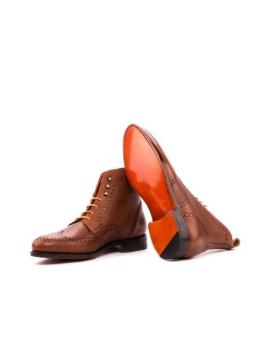 Goodyear Welt de piel con picado maría color cuero