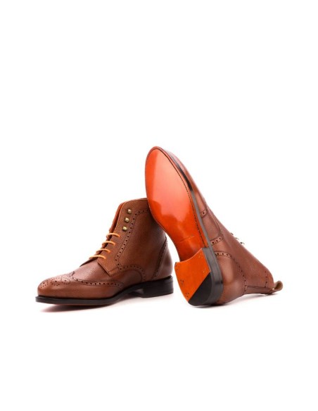 Goodyear Welt de piel con picado maría color cuero