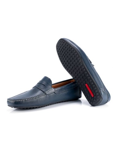 Mocassin de peau bleu PATROF-NAVY