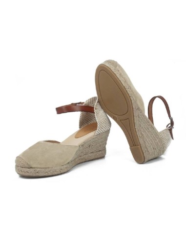 Espadrilles femme de peau beige W-AITANA-BEIGE