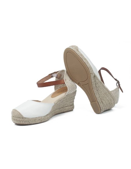 Espadrilles femme de peau blanc W-AITANA-HIELO
