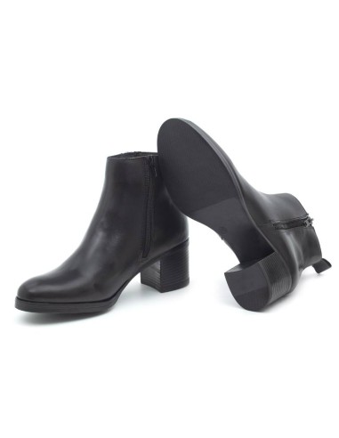 bottines femme de peau le noir W-NICTER-NEGRO