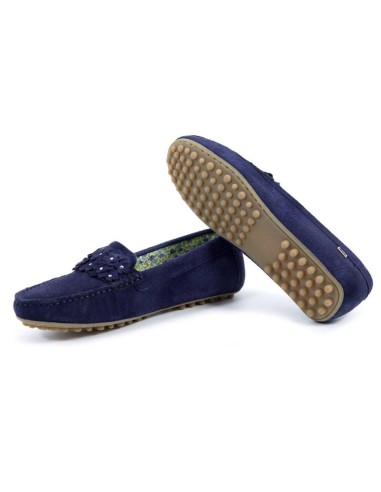 femmes mocassins suède bleu W-SUNSHINE-NAVY