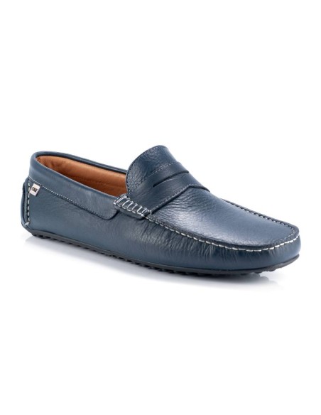 Mocassin de peau bleu PATROF-NAVY