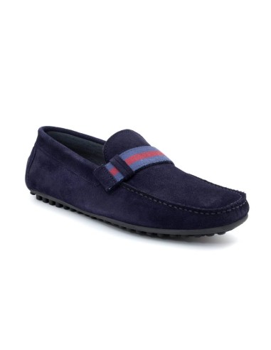 Blue suede moccasin