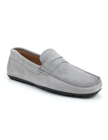 Grey suede moccasin