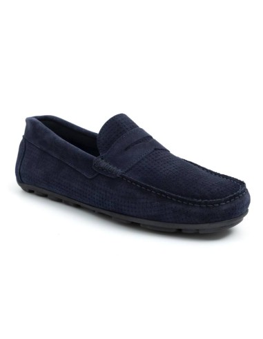 Blue suede moccasin
