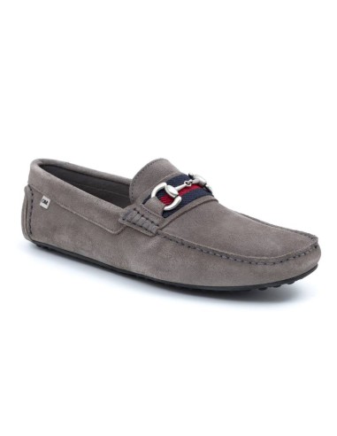 Grey suede moccasin