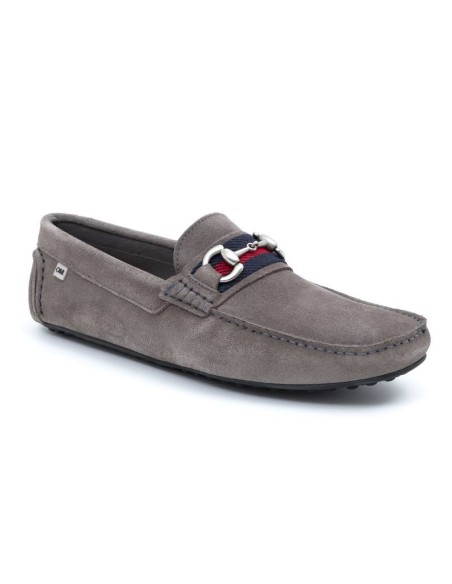 Grey suede moccasin