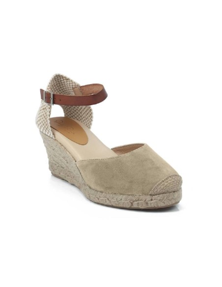 Alpargatas de mujer de piel afelpado color beige
