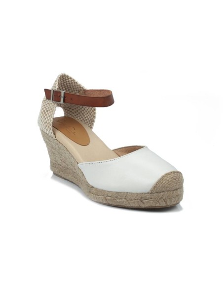 White leather espadrilles for women