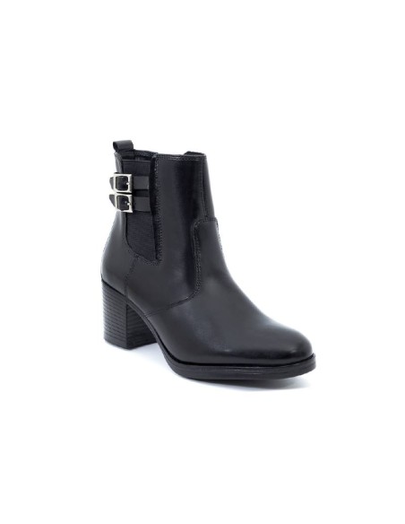 Black leather women's boots