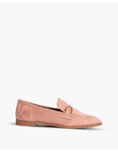 Pink solid color women's moccasins 2