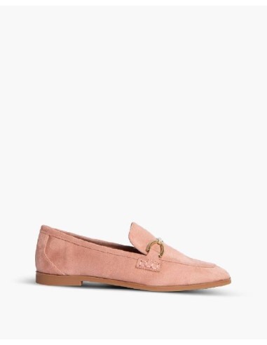 Pink solid color women's moccasins