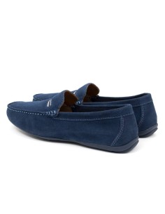 Mocasín de ante con cinta color azul 2