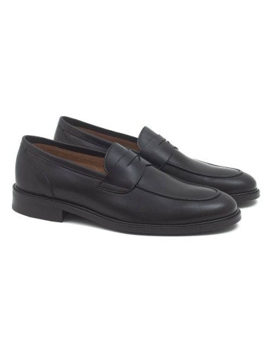 Black leather moccasin
