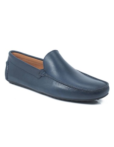 Mocassin de peau bleu ELISOL-NAVY
