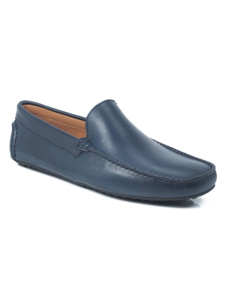 Mocassin de peau bleu ELISOL-NAVY