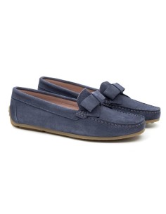 femmes mocassins suède bleu W-SAFIRE-JEANS
