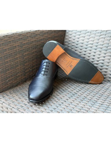 Blue leather Oxford