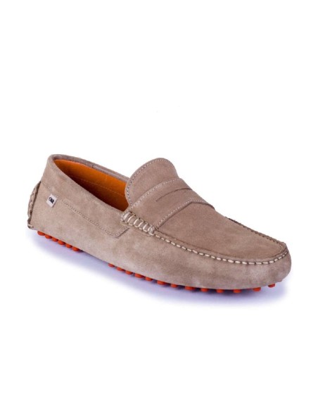 Beige suede moccasin