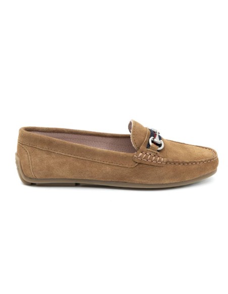 Light Brown suede women's mocassins