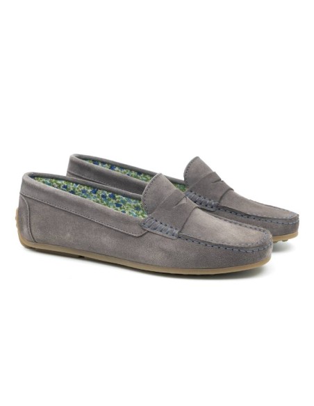 femmes mocassins suède gris W-SHIAN-GRIS