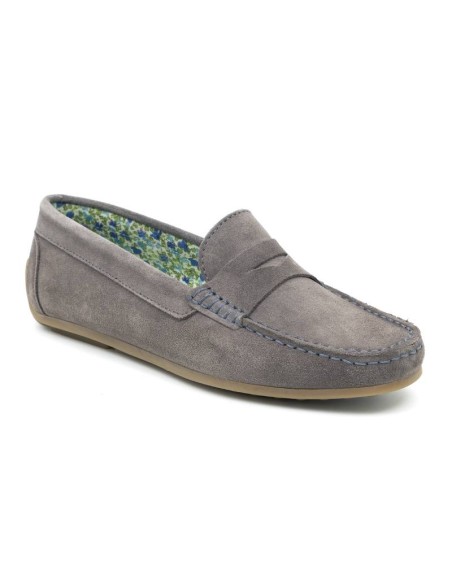 femmes mocassins suède gris W-SHIAN-GRIS