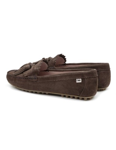 Beige suede women's moccasins