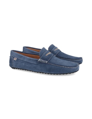 Blue suede moccasin