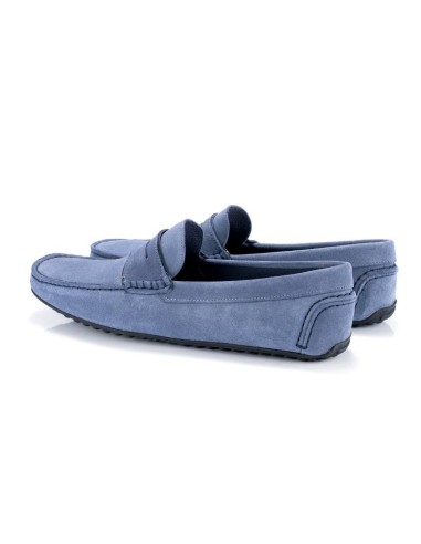 Blue suede moccasin