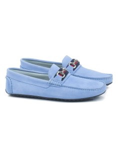 Mocassin suède bleu SALEK-AZULMEN