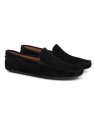 Mocassin suède le noir SELAMI-NEGRO