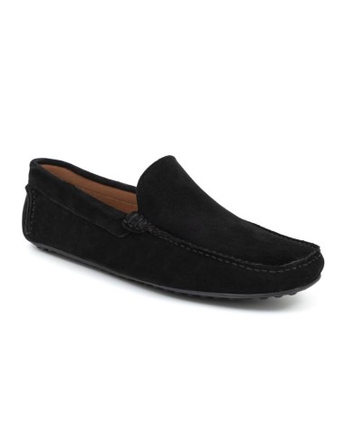 Mocassin suède le noir SELAMI-NEGRO