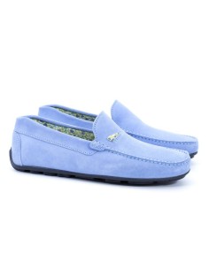 Blue suede moccasin