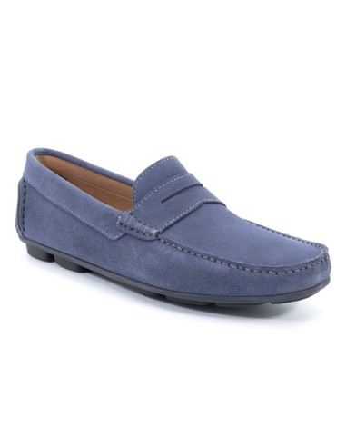Blue suede moccasin