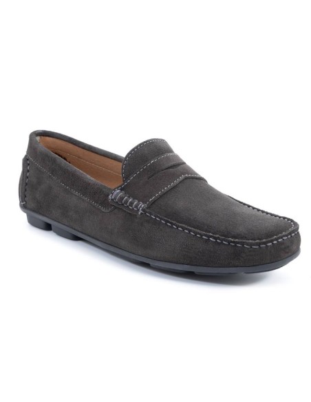 Grey suede moccasin
