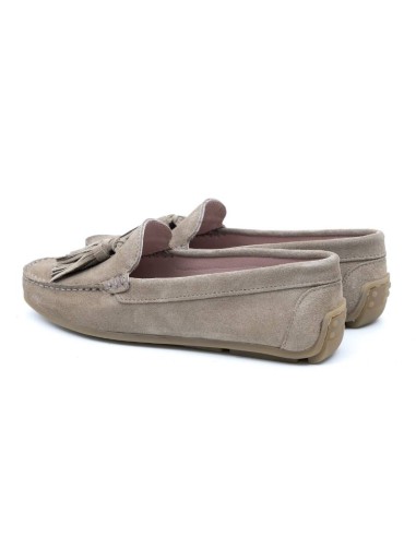 Beige suede women's moccasins