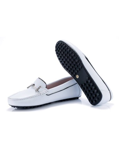 femmes mocassins de peau blanc W-SARISOL-BLANCO