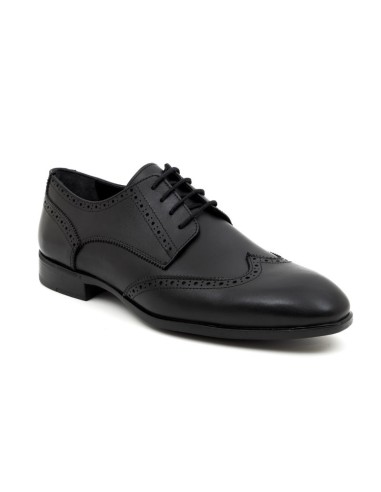 Black leather derby