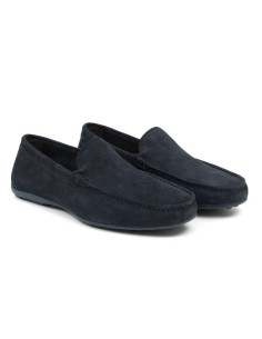 Blue suede moccasin