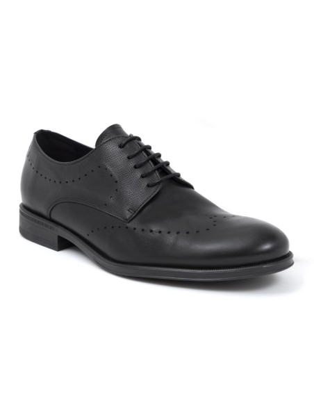 Black leather derby