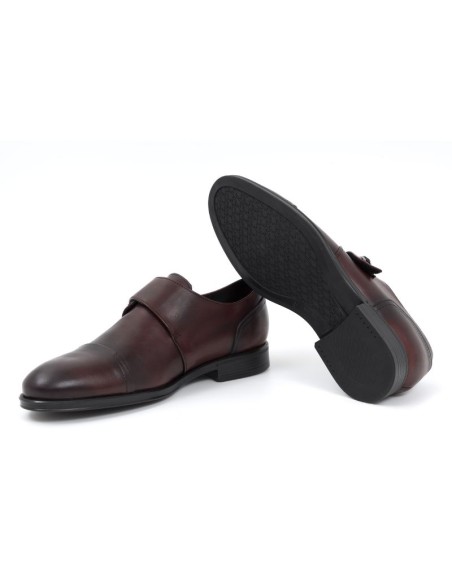 Burgundy leather monkstrap