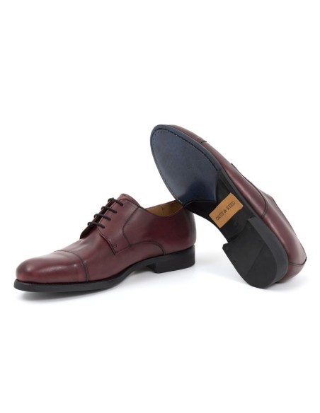 Burgundy leather derby