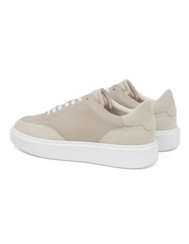 Beige leather sneakers