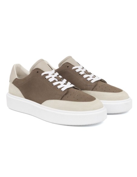 Brown leather sneakers