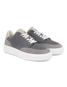 Grey leather sneakers