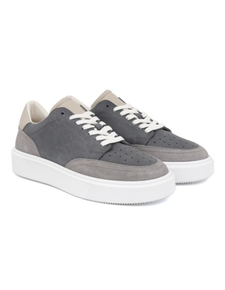 baskets de peau gris KABIL-GREY