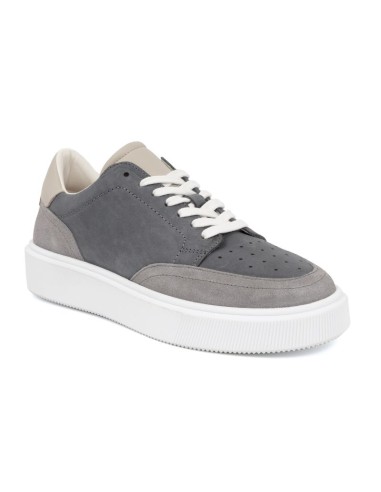 Grey leather sneakers