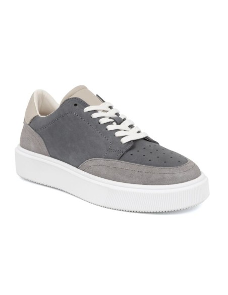 Grey leather sneakers